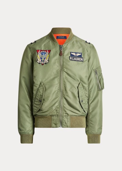 Chaqueta Bomber Polo Ralph Lauren Hombre Verde Oliva / Naranjas - Twill - RUFVN8390